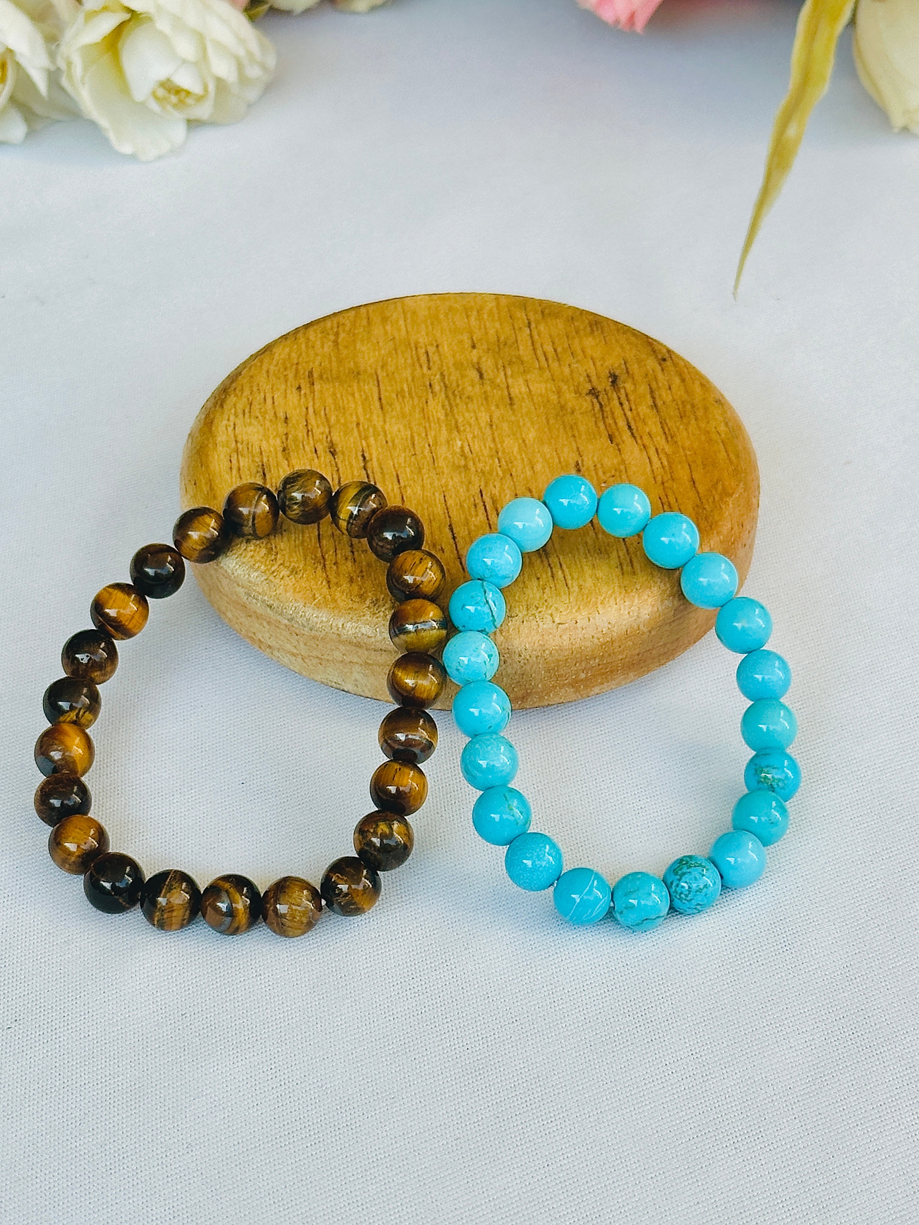 Confidence Booster: Tiger Eye & Turquoise Bracelet - Abhimantrit & Certified
